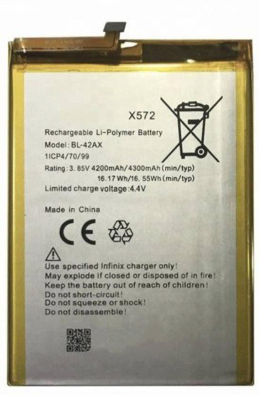 shopadda Mobile Battery For Infinix Note 4 X572 BL-42AX - 4300mAh Infinix Note 4 X572 BL-42AX - 4300mAh