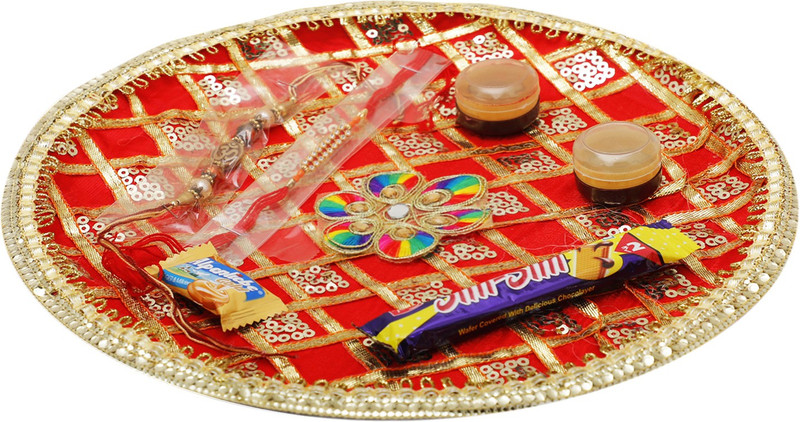 party bazaar RAKHI POOJA THALI Steel(Maroon)