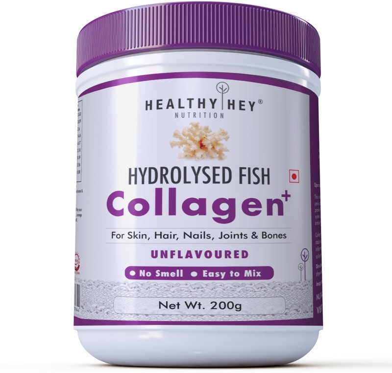 yHey tion Fish Collagen Powder 200g -Hydrolyzed Fish Collagen Peptides | (Unflavoured, 200g) EAA (Essential Amino s)(200 g, Unflavored)