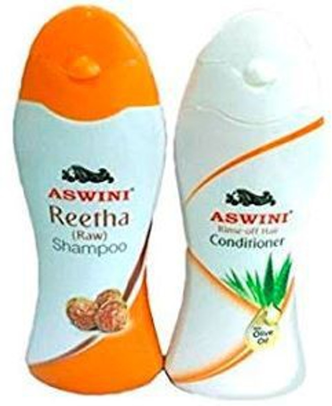 aswini Reetha (Raw) Hair Shampoo & Rinse-Off Hair Conditioner - 175ml (Pack Of 3)(525 ml)