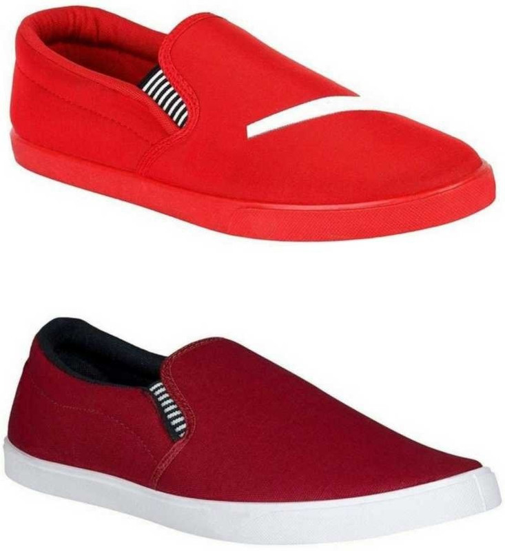 maroon slip on sneakers