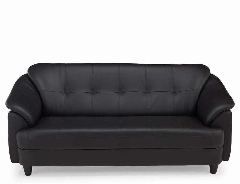 kalan Leather 3 + 1 black Sofa Set