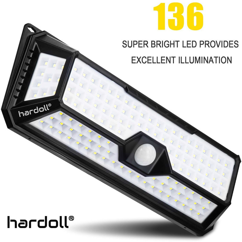 hardoll ®136 LED Motion Sensor Sensor light for home garden outdoor Solar Light Set(Wall Mounted Pack of 1)