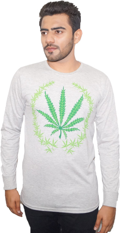 aalishanz Printed Men Round Neck Grey T-Shirt
