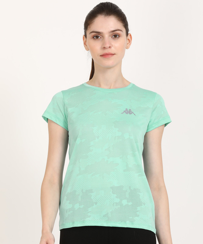 Buy Kappa Self Design Women Round Neck Light Blue T Shirt Online at desertcartZimbabwe