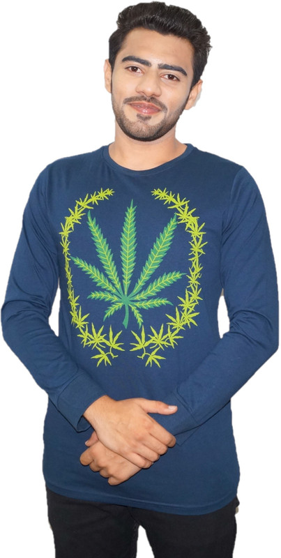 aalishanz Printed Men Round Neck Blue T-Shirt