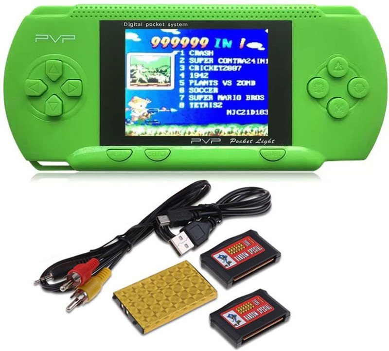KLUZIE 8bit Handheld Game Player Video Game Console 8 GB with Mario, DR MARIO, CONTRA, CRICKET GAME, TURTLE, SUPER MARIO, OTHER 3000 FAMOUS GAMES(Multicolor)