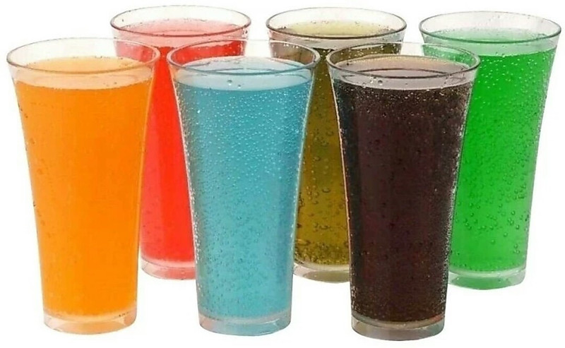 2mech Softdrink drinkware glass set of 6 Glass Set(Plastic, 300 ml, Clear, Pack of 6)