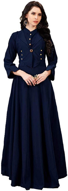 sat creation Anarkali Gown(Multicolor)