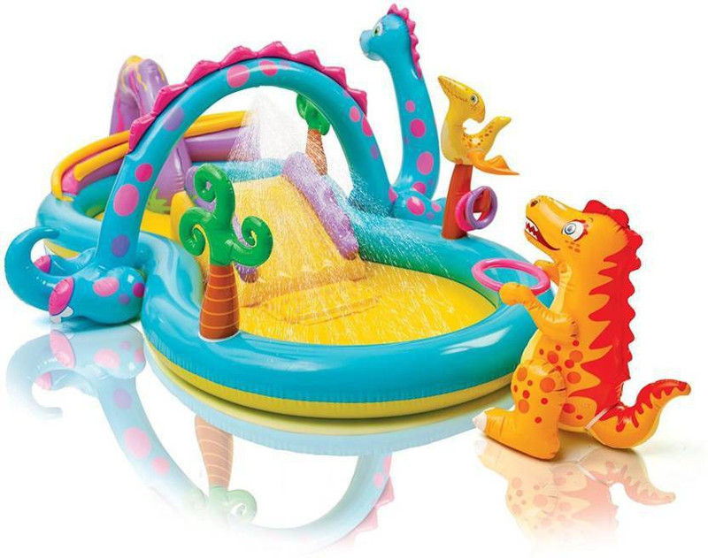 TUKAMCHA DINOLAND PLAY CENTRE SWIM CENTRE FAMILY BATH TUB FOR KIDS Inflatable Swimming Pool(Multicolor)