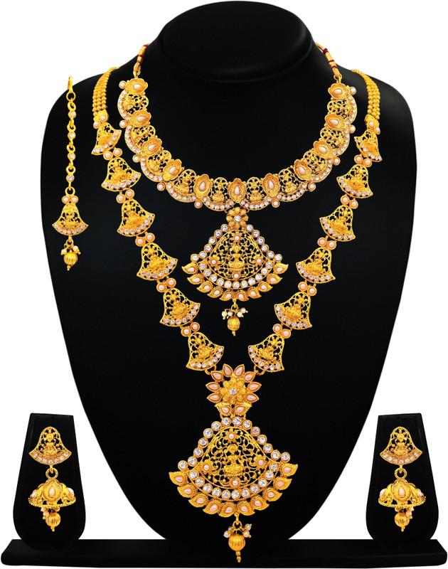 arts chetan Brass Jewel Set(Gold)