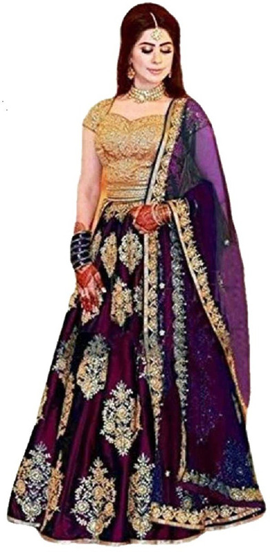 crezz n world Embroidered Semi Stitched Lehenga, Choli and Dupatta Set(Multicolor)