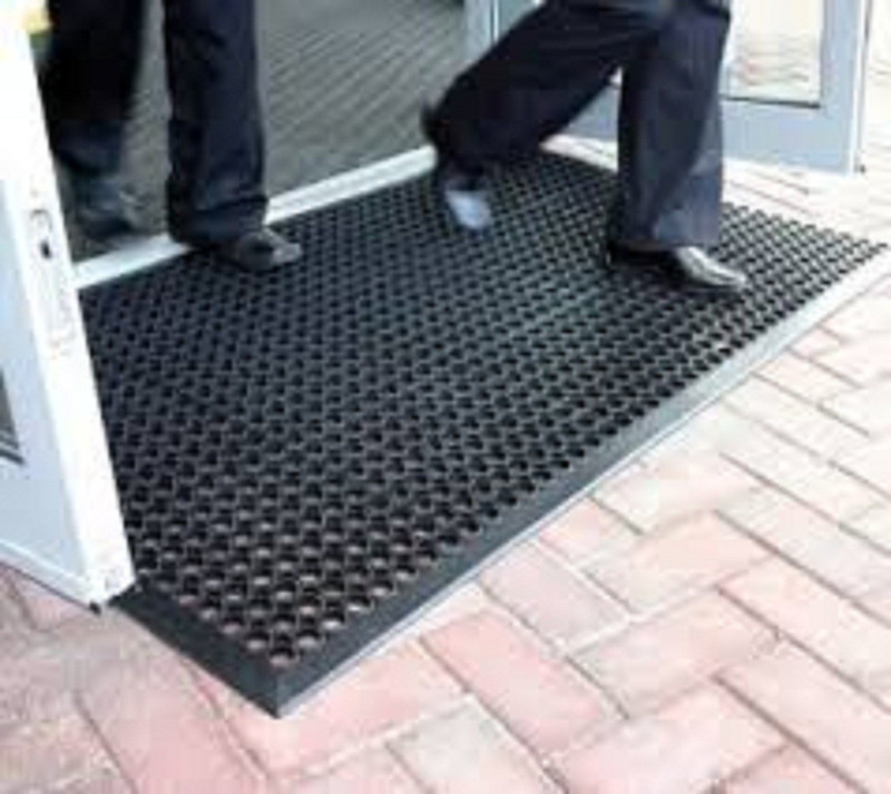 stepgear Rubber Door Mat(Black, Large)