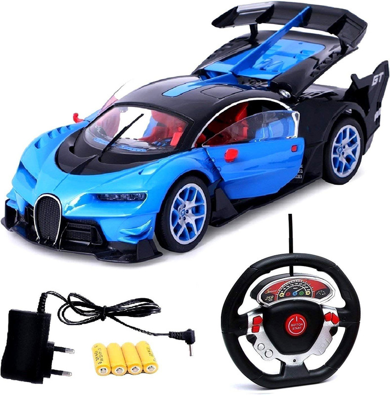 kashti toys and games Bugatti Style (BLUE) Remote Control Rechargeable Car With Opening Doors(Multicolor)