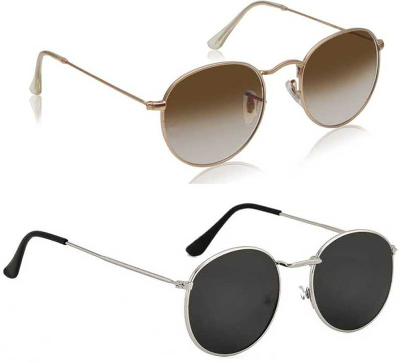 deixels Oval, Oval Sunglasses(Black, Brown)