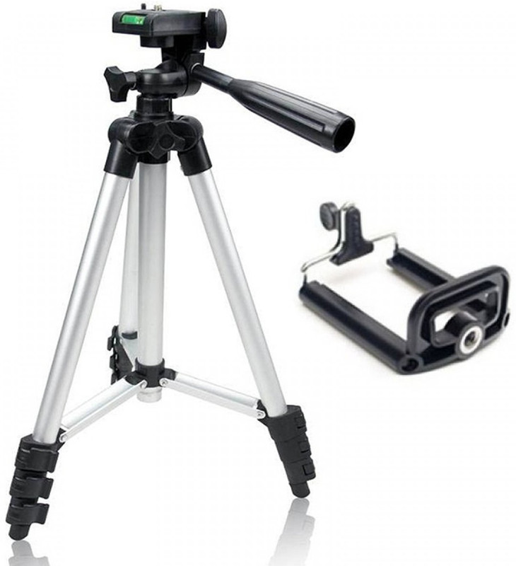 spacci mobile and camera Tripod Stand Monopod Kit, Tripod, Tripod Ball Head, Monopod(Black, Supports Up to 1500 g)