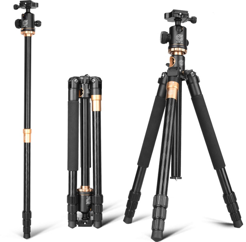 Star Wings Q999H camera tripod with monopod and ball head tripod kit for dslr Tripod Kit, Monopod, Tripod Ball Head(Black,Brown, Supports Up to 10000 g)