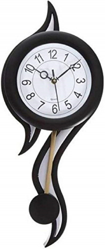 somya Analog 32 cm X 32 cm Wall Clock(Black, With Glass)