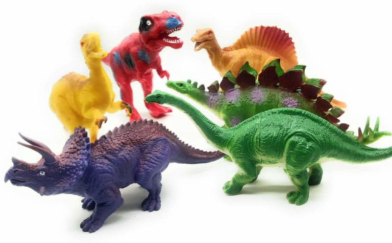 SAM Latest Dinosaur set, Animals Set, Zoo Animals wild Animals 16 Cm toy Pack of 6 pcs for Kids ( Multicolored )(Multicolor)