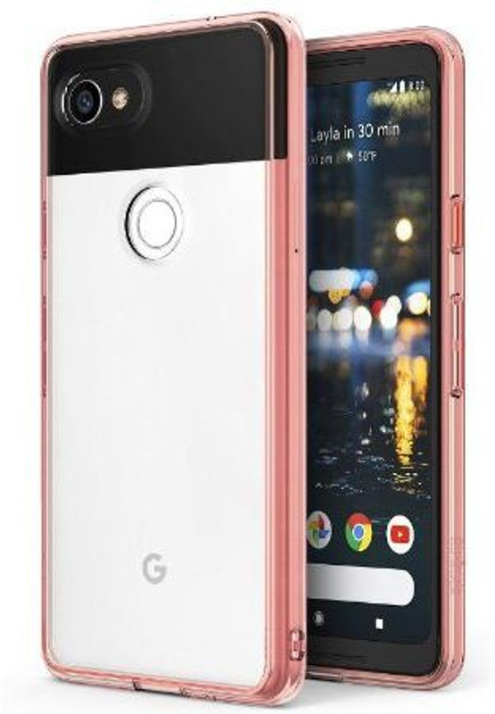 ferry cherry Back Cover for Minimalistic Anti-Scratch PC Soft Protection TPU Bumper Back Cover for Google Pixel 2 XL Rose(TransyHardPC+TPUBumper Pixel2xl Rose)