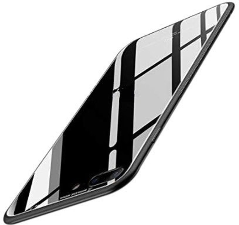 ferry cherry Back Cover for 9H Toughened Glass Back Case with TPU Bumper Back Cover Case Compatible for Apple iPhone 7 Plus(GlassBlack, Shock Proof)