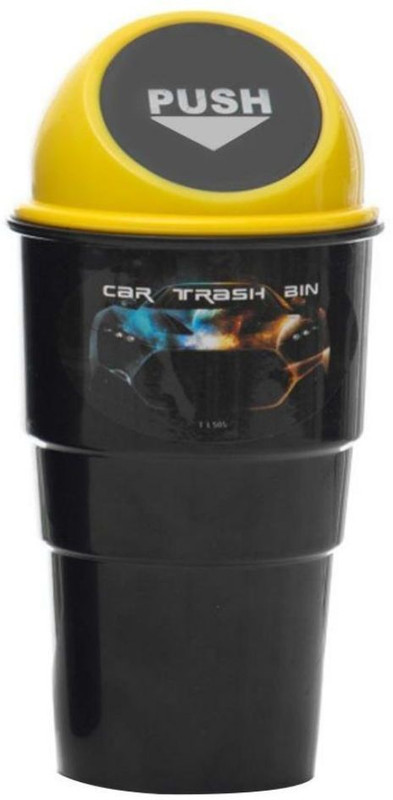 fayby Mini Car Trash Bin Can Holder Dustbin, Yellow Plastic Dustbin(Multicolor)