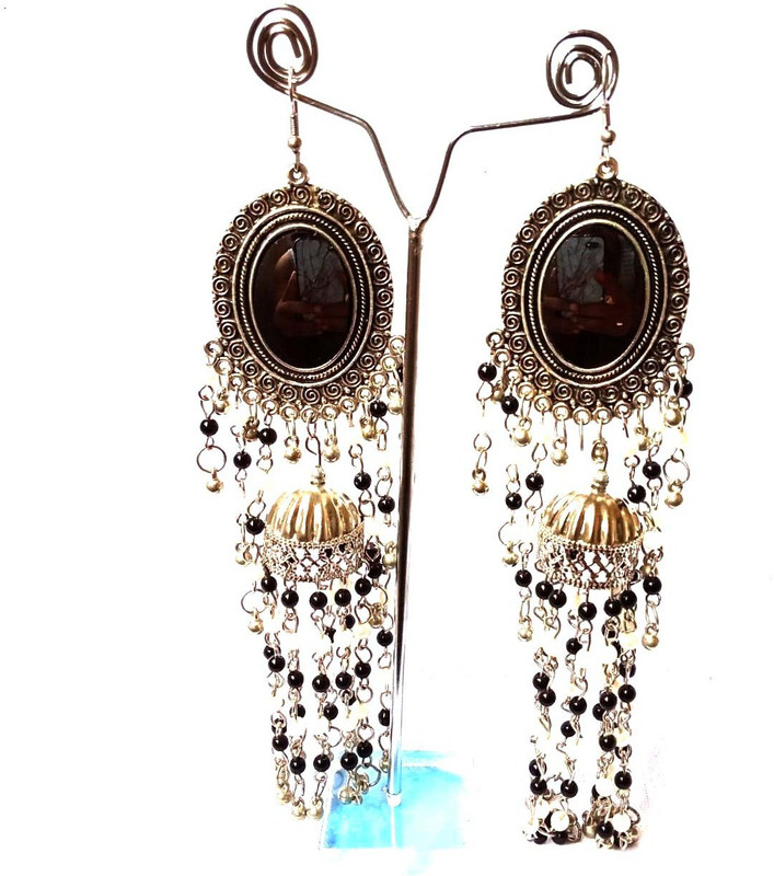 deevee D112 Cat's Eye German Silver Jhumki Earring