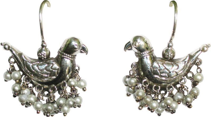 bhanu gems 925 Silver sterling silver Bird shape Earrings Pearl Silver Tassel Earring