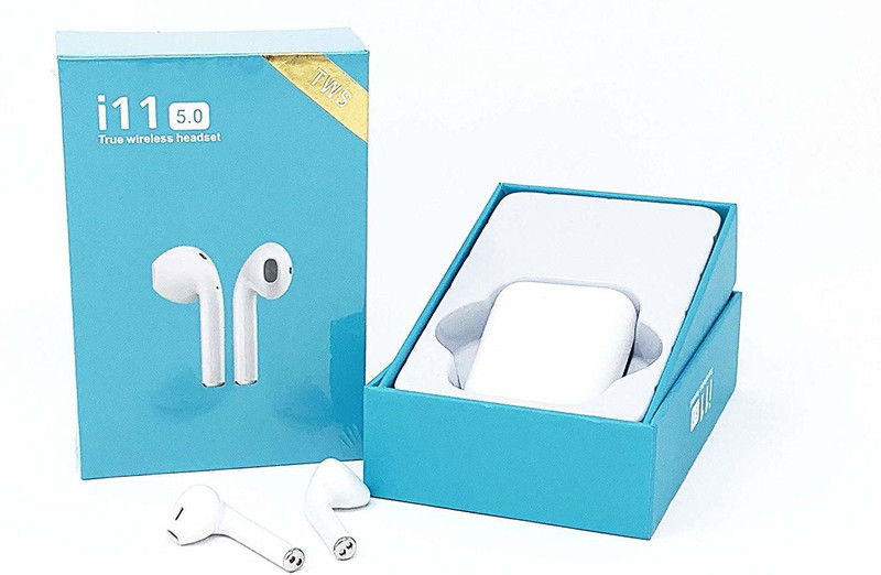 atekt Earphone i11 tws, for Android/iOS DevicesWith Sensor Bluetooth Headset with Mic(White, On the Ear)