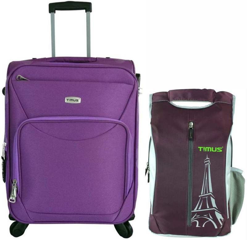 Timus Cabin Suitcase, Backpack Combo(Purple)