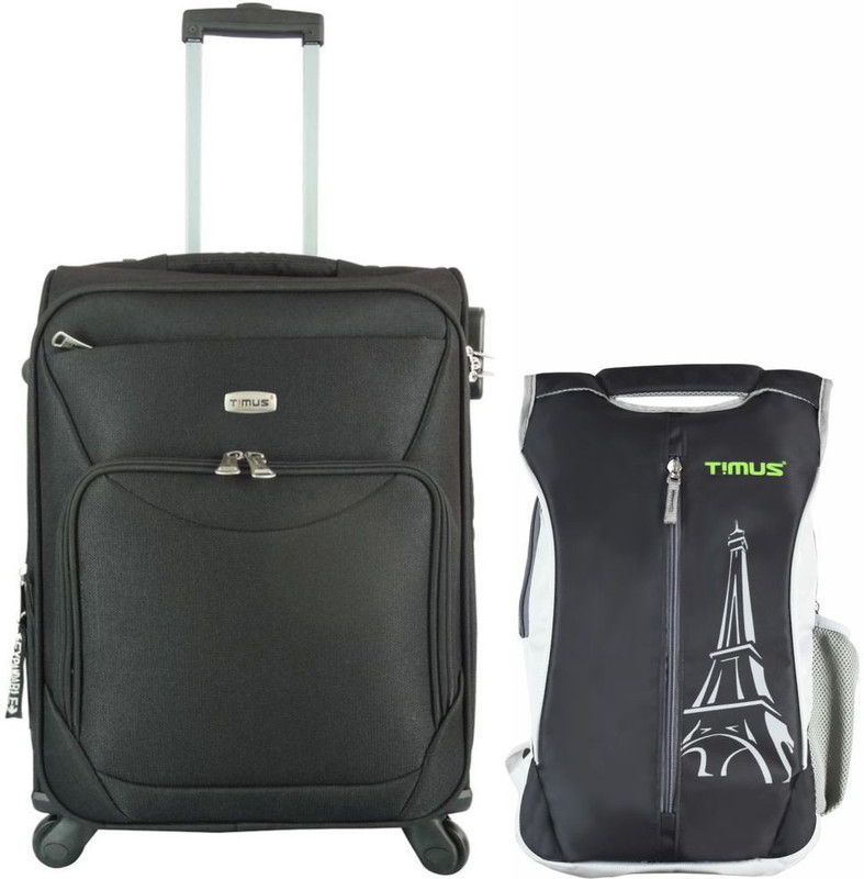 Timus Cabin Suitcase, Backpack Combo(Black)