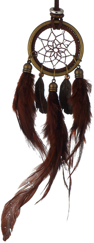 aksma DREAM CATCHER BROWN Leather Necklace