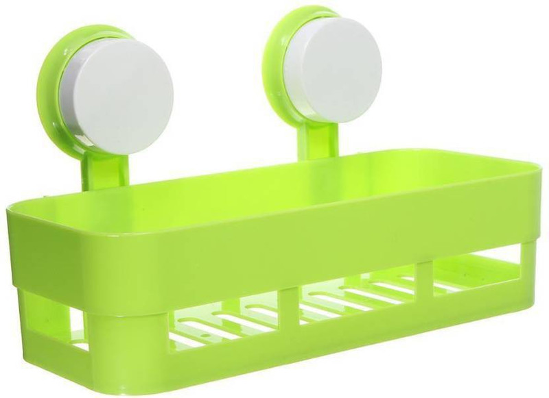 mjshopezone Plastic Bathroom Shelves Strong Suction Shower Shelf Plastic Wall Shelf(Number of Shelves - 1, Green)