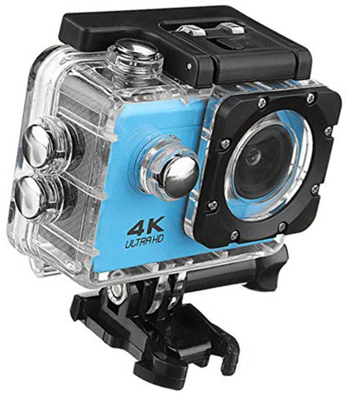 Lizzie 1080P WiFi Sports Camera 2 .0 Inch LCD Display Ultra HD 4K 16MP 170D Wide Angle Full HD Lens Underwater Sports and Action Camera(Blue, 16 MP)