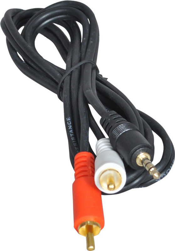 Crystonics TV-out Cable 3.5mm Male to 2 RCA Male Stereo Audio Cable(Black, For Home Theater, 1.5 m)