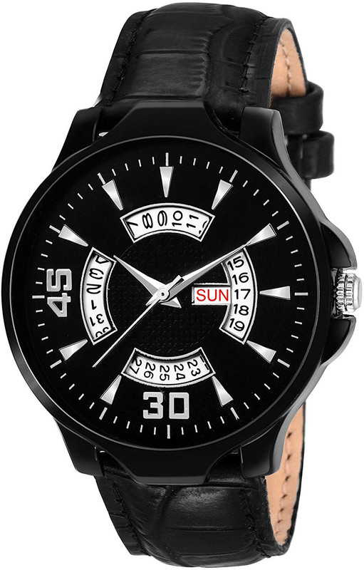 attach Men_29 BLACK DIAL DAY AND DATE FUNCTIONING ANALOG WATCH FOR MEN AND BOYS ANLOG WATCH - FOR WATCH Analog Watch  - For Men