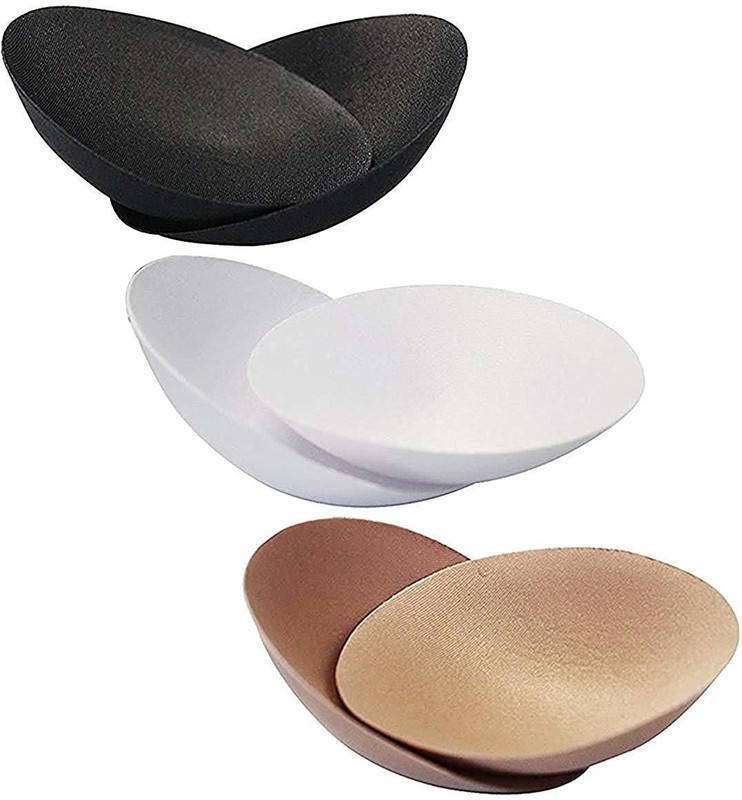 one touch wave Women's Cotton Cup Bra Pads Cotton Cup Bra Pads(Black, Beige, White Pack of 3)