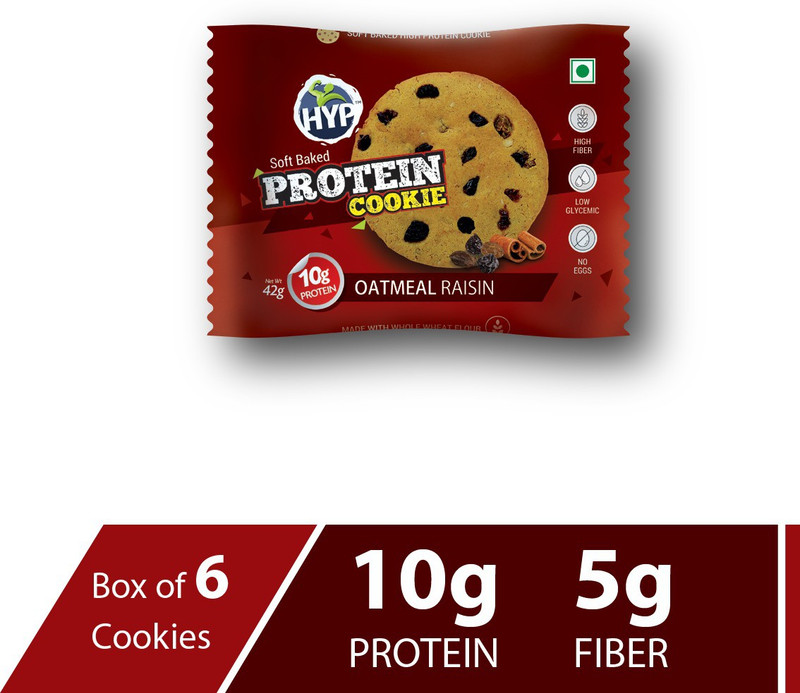 HYP Protein Cookies - Oatmeal Raisin ( Pack of 6)(42 g, Pack of 6)