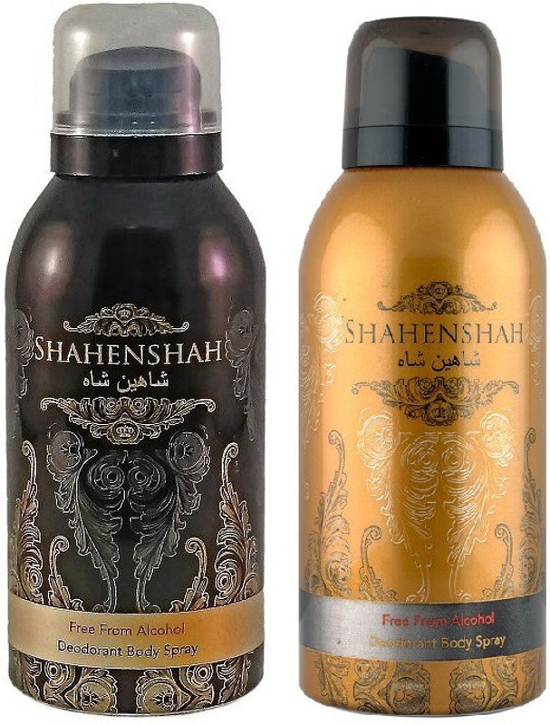shahenshah Alcohol Free Deodorant For Men pack of 2 black and golden Body Spray  -  For Men & Women(120 ml, Pack of 2)