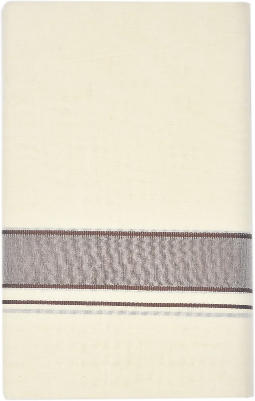 vaishnavi fashion ure Balaramapuram Cotton Beige Mundu/Dhoti With Light Brown Border. Woven Men Dhoti