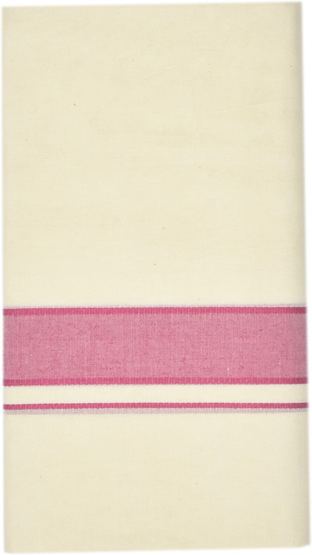 vaishnavi fashion ure Balaramapuram Cotton Beige Mundu/Dhoti With Light Maroon Border. Woven Men Dhoti