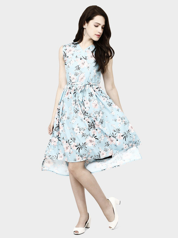 sassydressy Women High Low Light Blue Dress