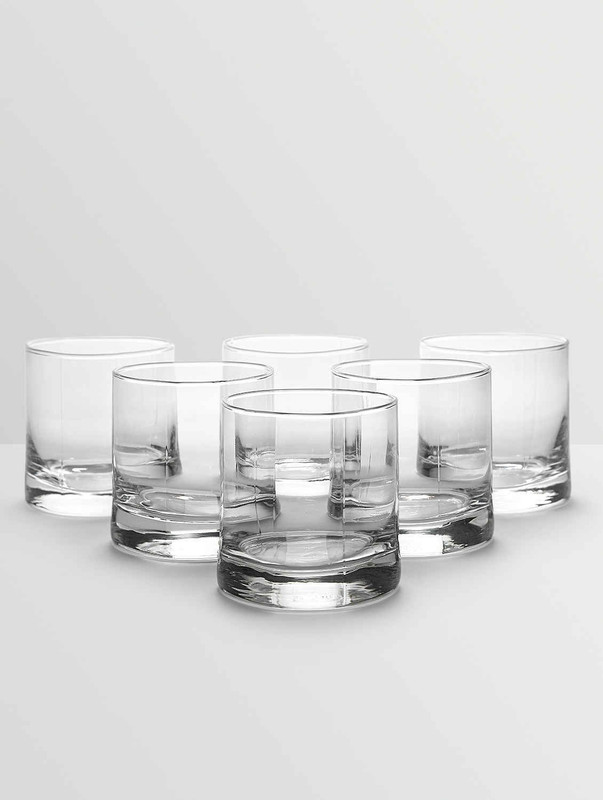 Ocean (Pack of 6) Trinity Rock Glass (Set of 6)- 305 ML Glass Set Beer Glass(305 ml, Glass, Clear)