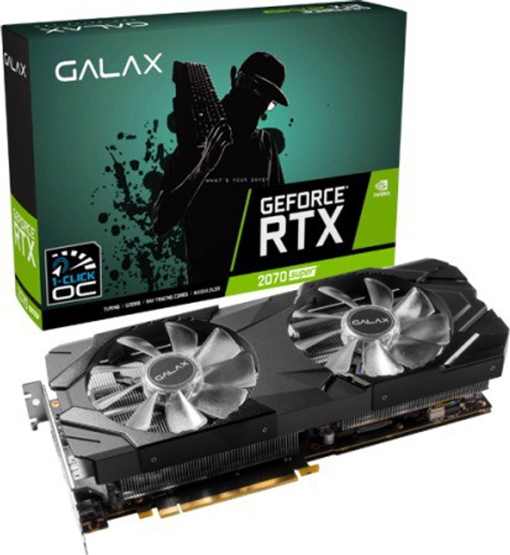 GALAX NVIDIA GeForce® RTX 2070 Super EX (1-Click OC) 8 GB GDDR6 Graphics Card(Black)