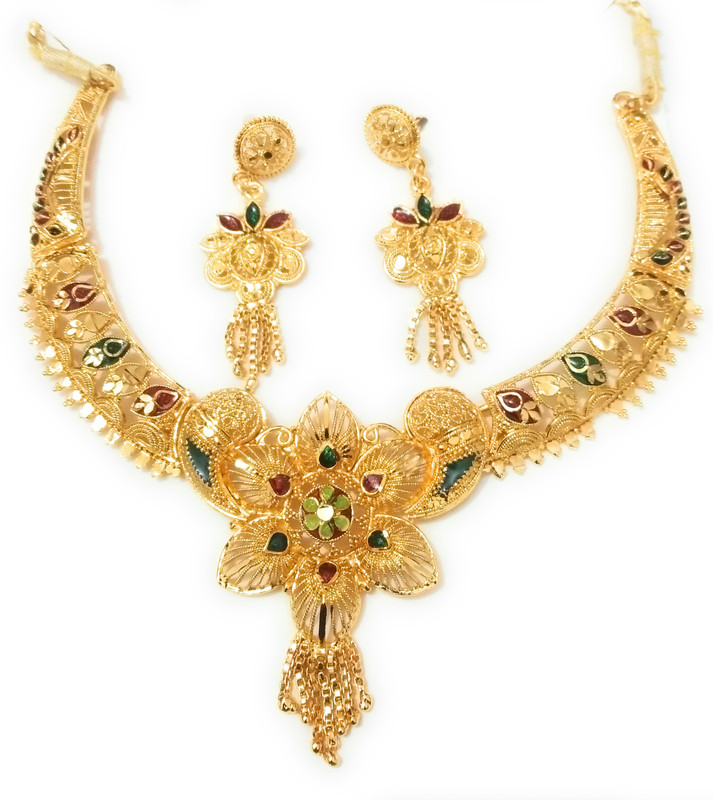 shankhraj mall Metal Jewel Set(Gold)