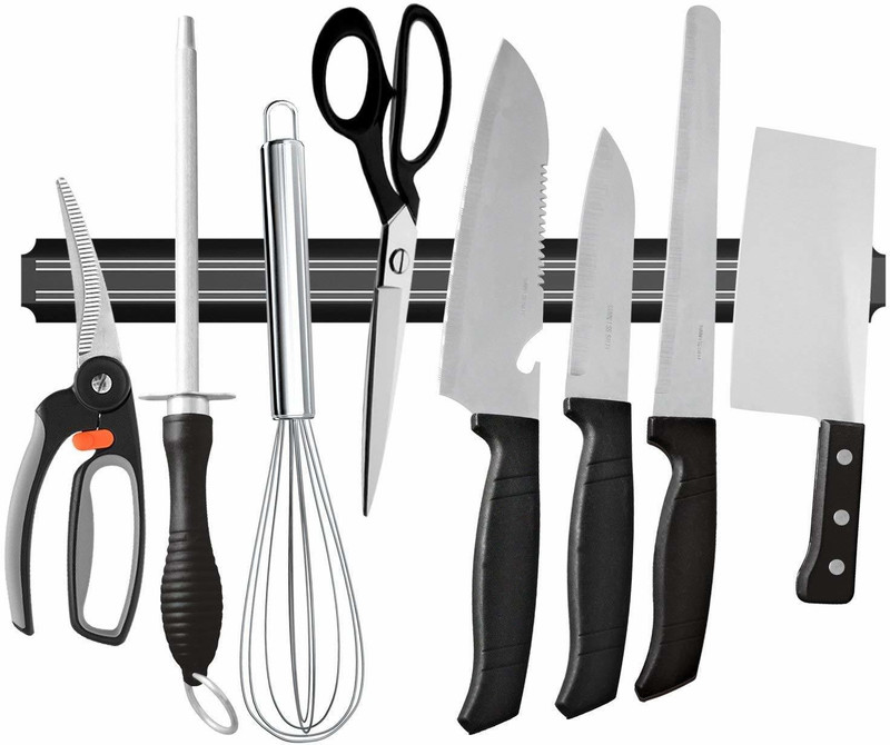 balam traders Premium Magnetic Knife Rack -Knife Holder-Knife Storage A02 Kitchen Organiser Magnet Pack of 1(Black)