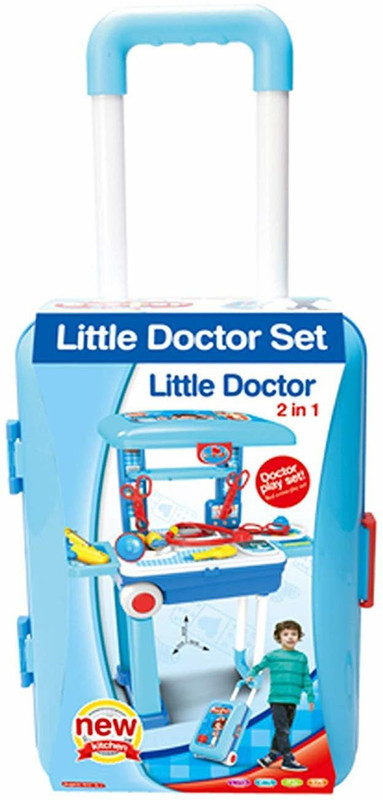 mega star Doctor Play Set Case Workbench 2 in 1 Doctor Nurse Medical Box with Suitcase Trolley
