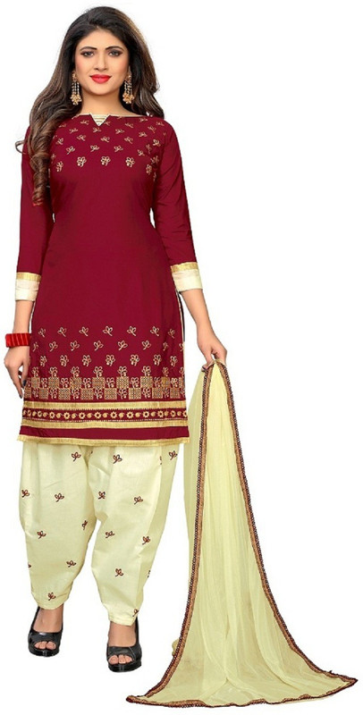 green line creation Indi Embroidered Kurta, Salwar & Dupatta Set(Stitched)