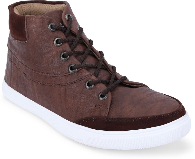 coralhawk Coralhawk Men’s Brown sports shoes casual Sneakers High Ankle UK 9 Sneakers For Men(Brown)