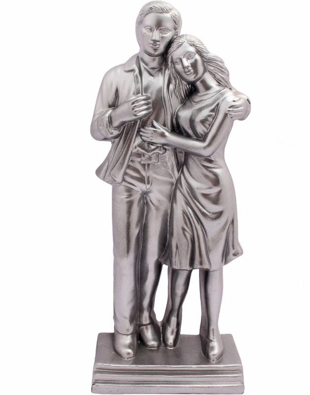 smile4ever Romiyo Couple Love Couple Valentine Gift For Girl Decorative Showpiece  -  23 cm(Plastic, Silver)